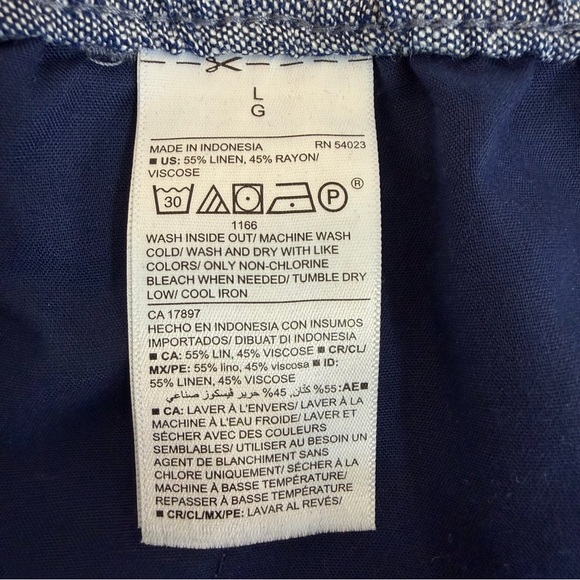 NWT Old Navy Women's Linen Blend Wide Leg Pants Blue Size Large - Picture 5 of 9